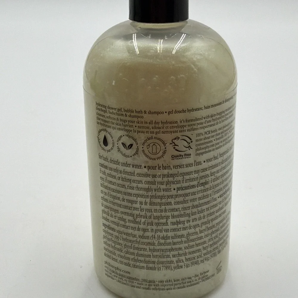 PHILOSOPHY Shimmering WHITE PEAR Hydrating Shower Gel Bath Shampoo 16oz New